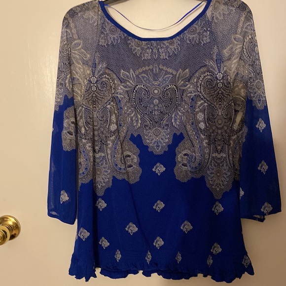 INC International Concepts Women’s Three Fourths Sleeves Harware Attached Tops - Picture 3 of 5